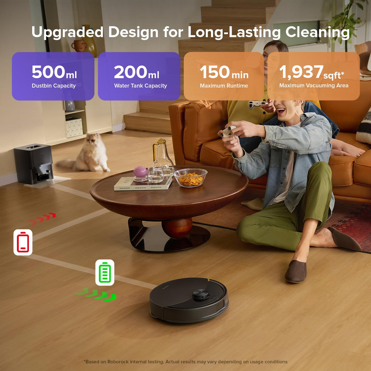 Roborock Q10 S5+ Robot Vacuum & Mop with Self-Empty, 10,000Pa