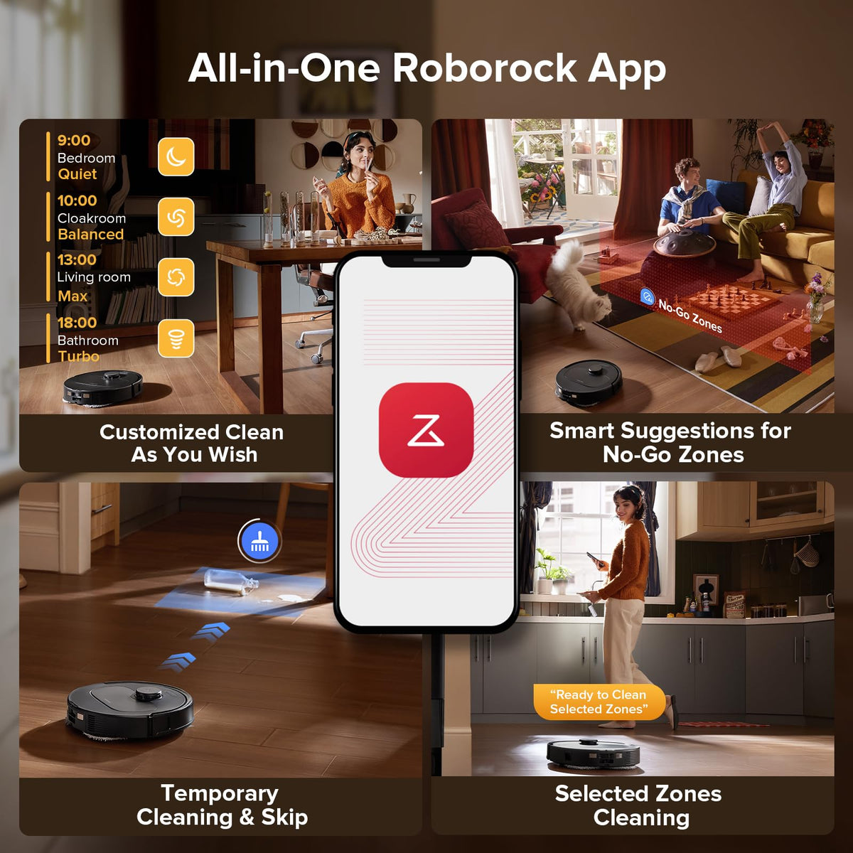 Roborock Qrevo Series Robot Vacuum & Mop, 10,000Pa Suction