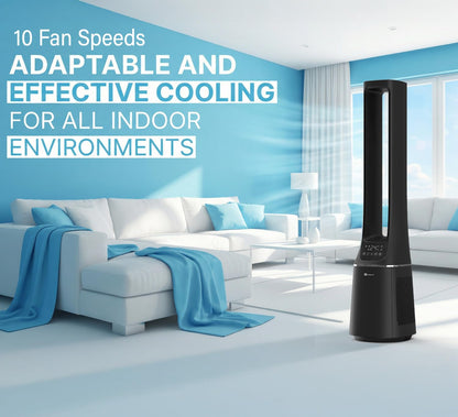 PureMate Bladeless Tower Fan & HEPA Air Purifier 10-Speed