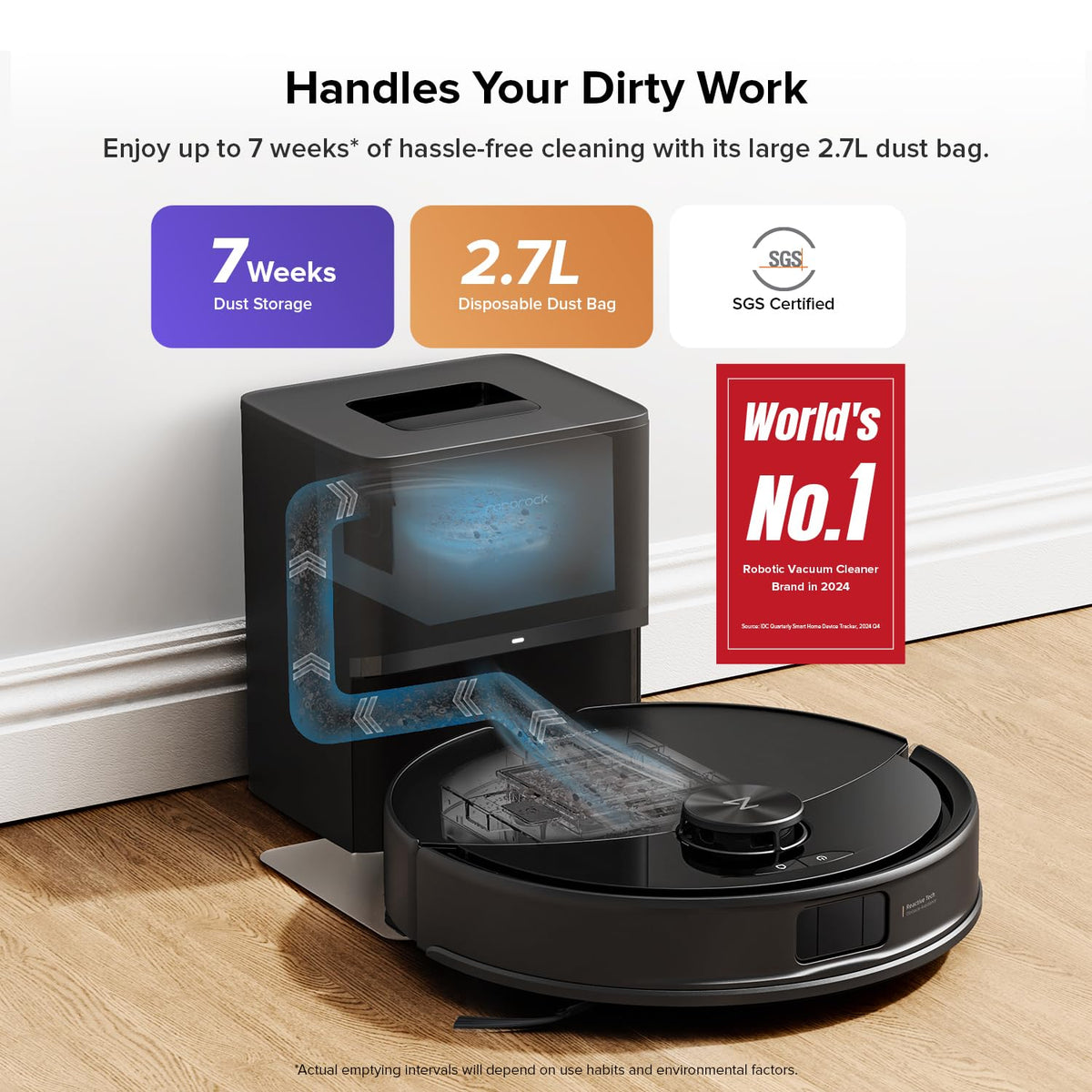 Roborock Q10 S5+ Robot Vacuum & Mop with Self-Empty, 10,000Pa
