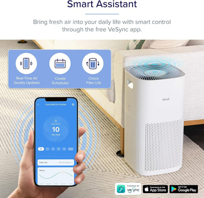 LEVOIT Smart Air Purifier Large Room HEPA Alexa 697m³/h