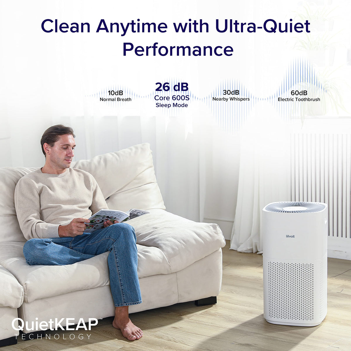 LEVOIT Smart Air Purifier Large Room HEPA Alexa 697m³/h